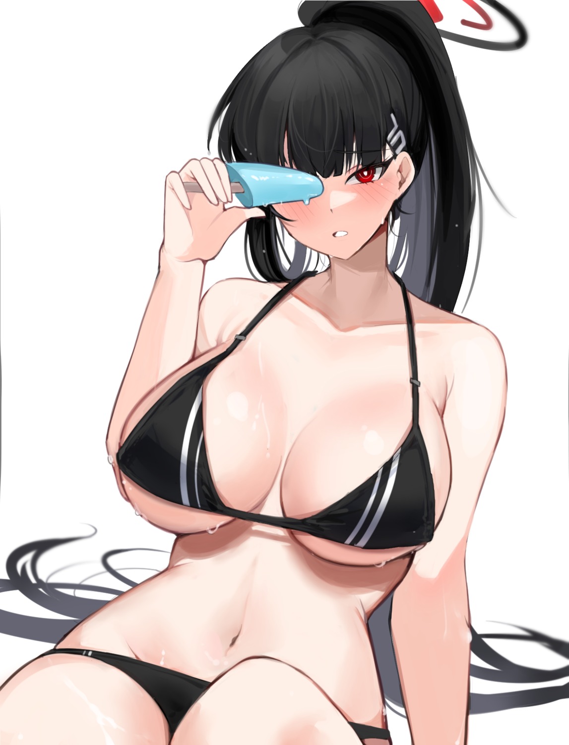 bikini blue_archive halo mindoll swimsuits tsukatsuki_rio wet