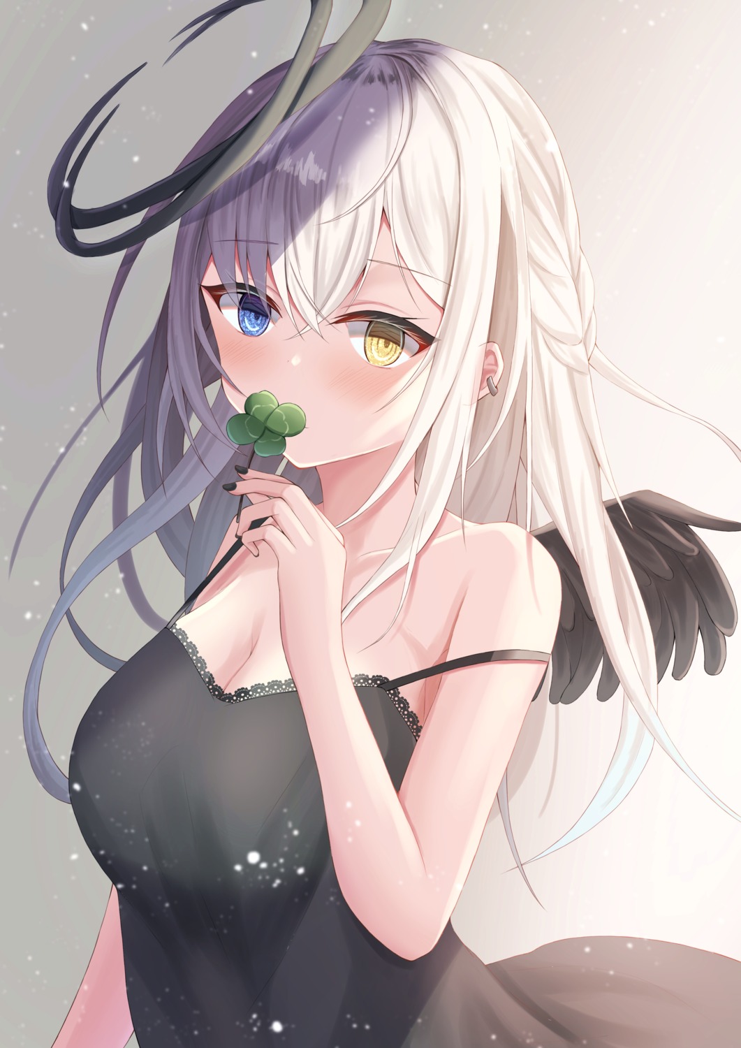 angel heterochromia hutaba_miyagi lingerie wings