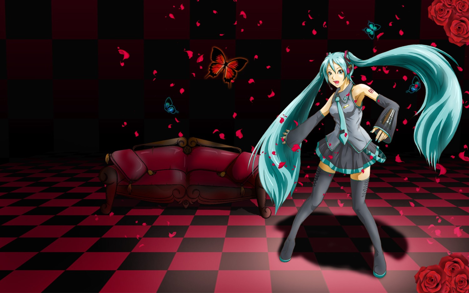 d4dry hatsune_miku thighhighs vocaloid wallpaper