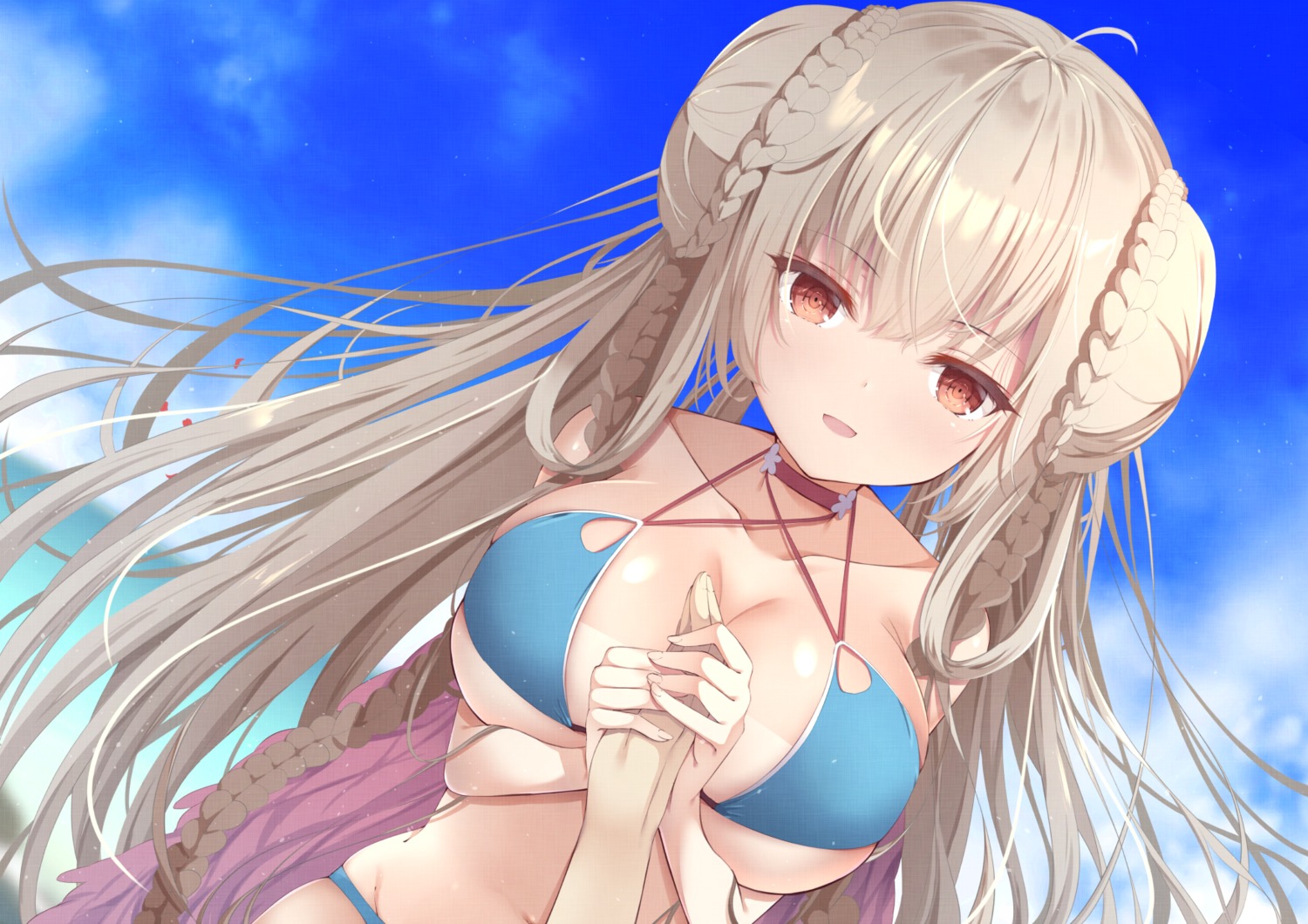 azur_lane bikini breast_hold formidable_(azur_lane) madotsukumo swimsuits tan_lines