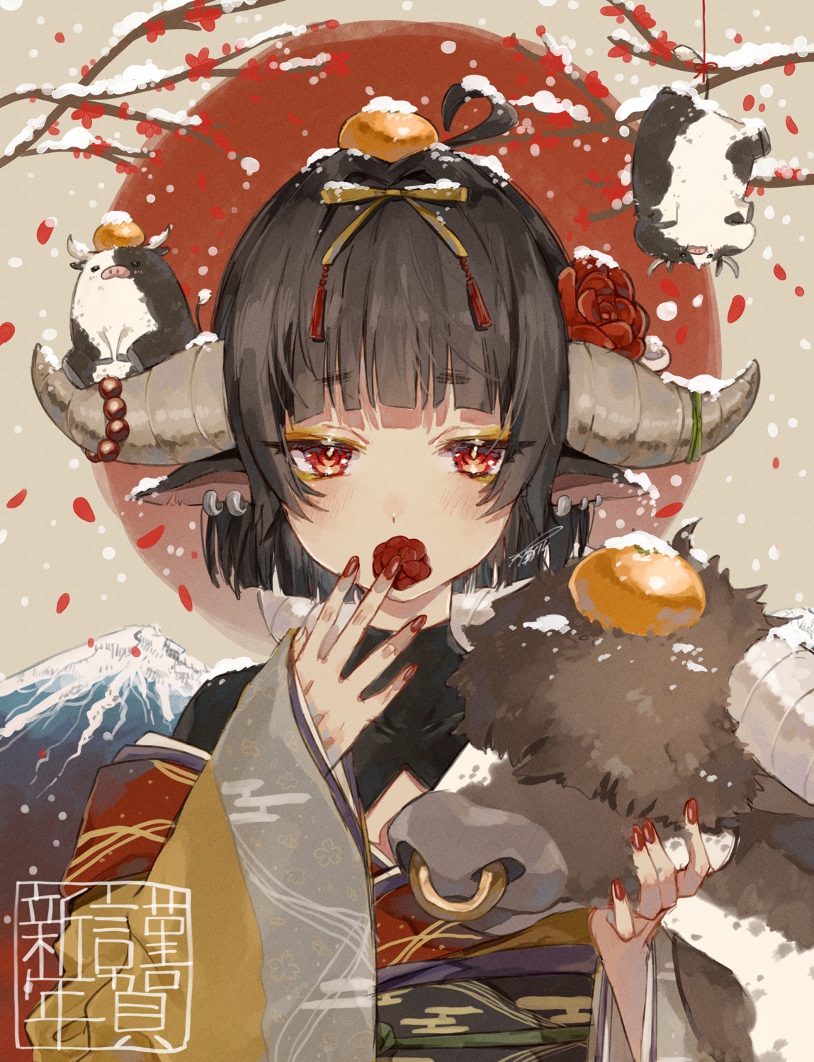 animal_ears horns kimono tagme