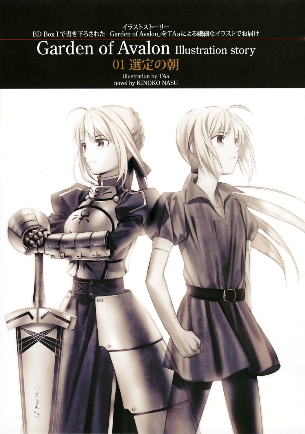 armor dress fate/stay_night monochrome pantyhose saber sword taa