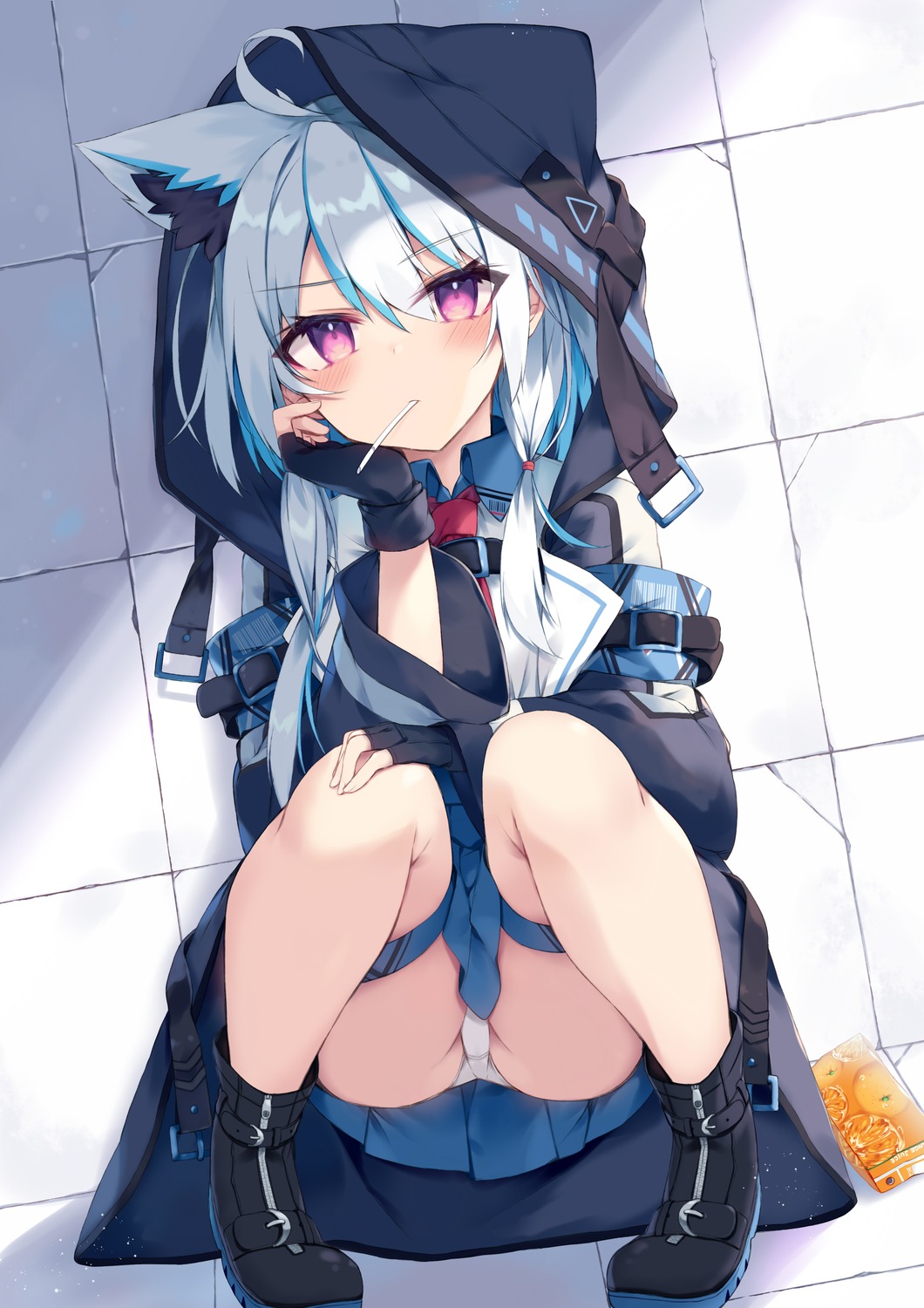 animal_ears garter nibiiro_shizuka pantsu