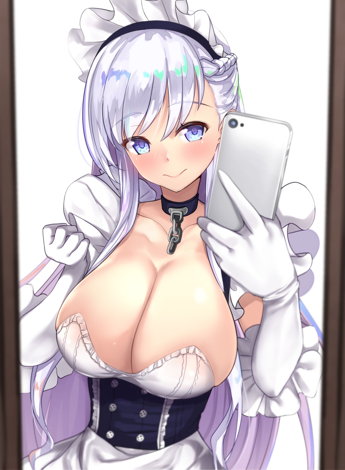 azur_lane belfast_(azur_lane) cleavage maid untsue