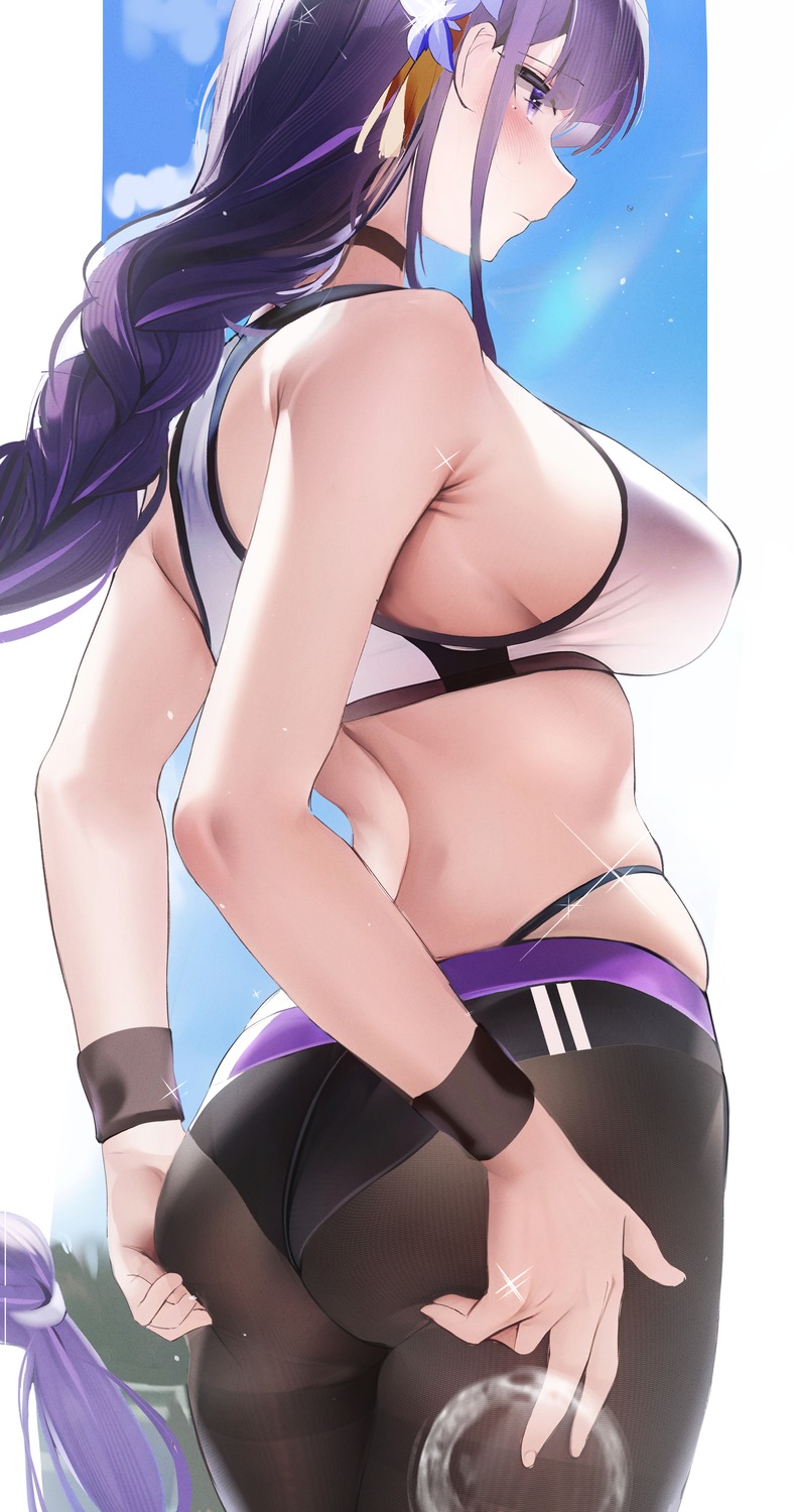 ass buruma fantongjun genshin_impact gym_uniform pantyhose raiden_shogun