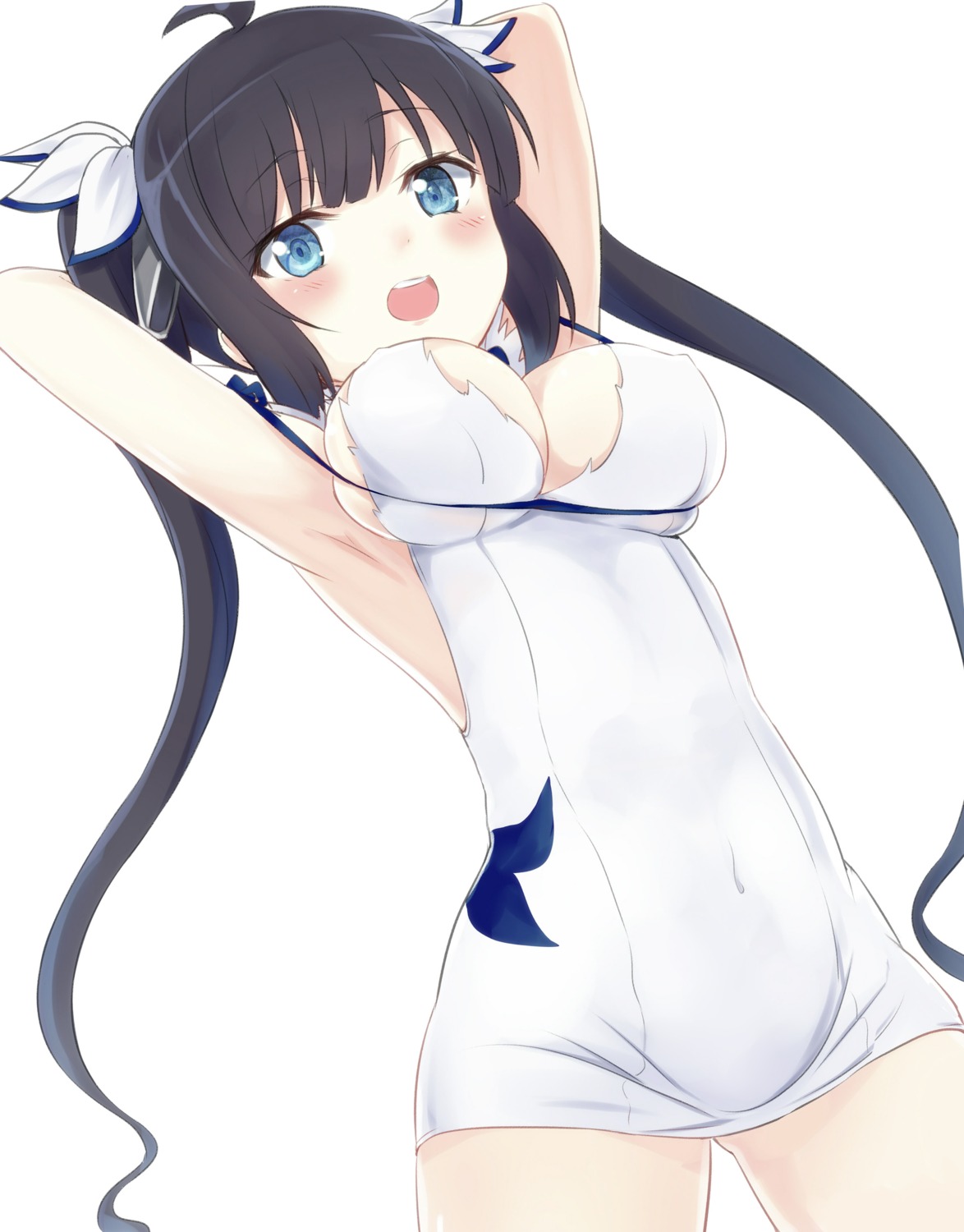 cleavage dress dungeon_ni_deai_wo_motomeru_no_wa_machigatteiru_darou_ka engiyoshi hestia_(danmachi) no_bra