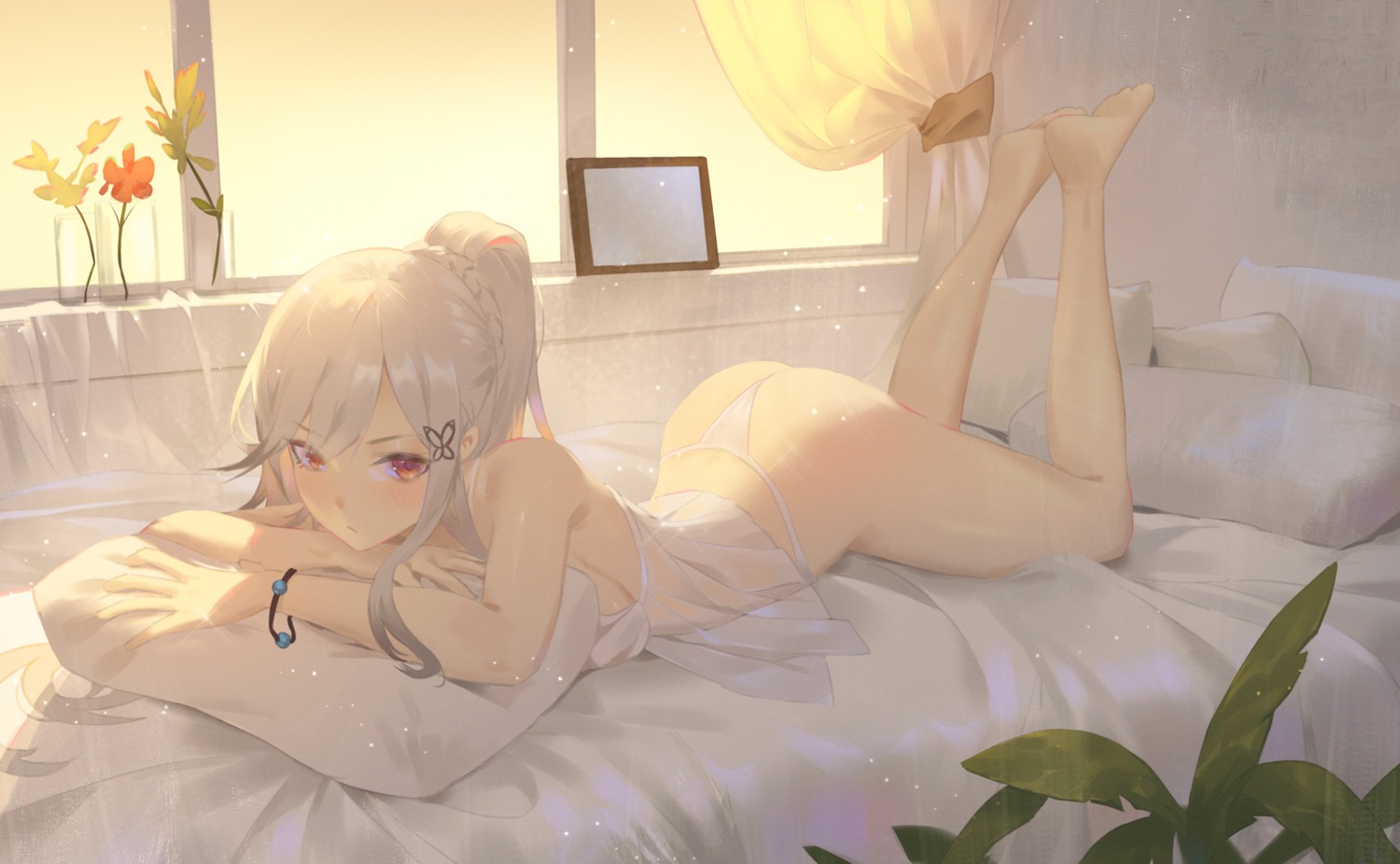 azur_lane bra cirilla dunkerque_(azur_lane) lingerie pantsu see_through thong