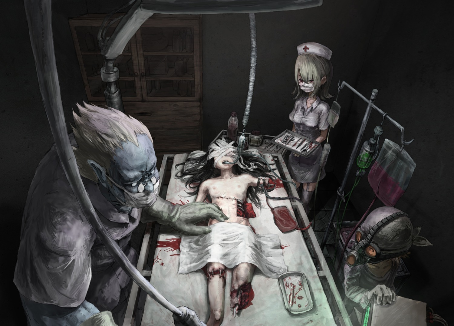 bandages blood extreme_content guro monster nurse toi