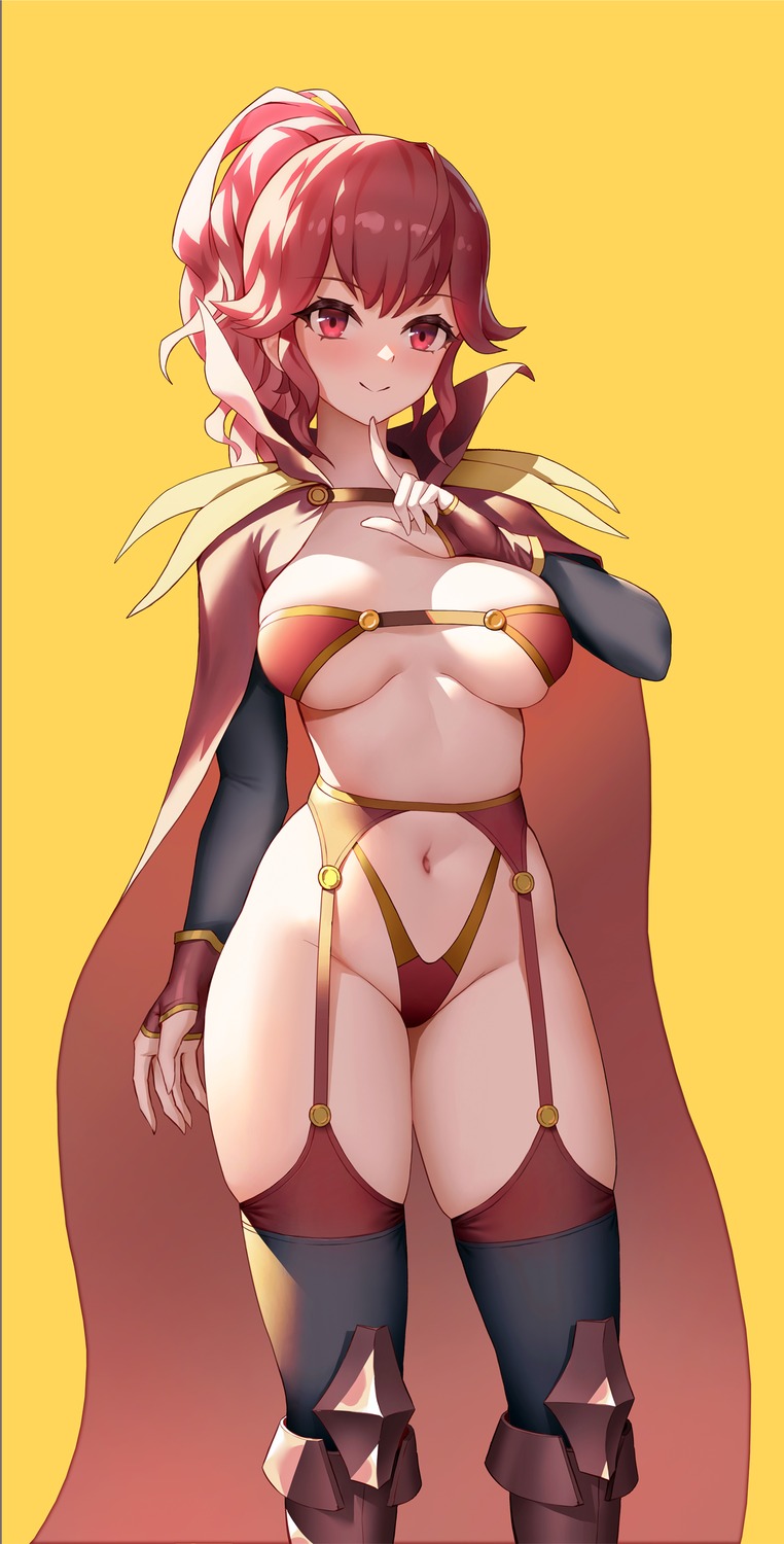 anna_(fire_emblem) armor bikini_armor fire_emblem fire_emblem_kakusei garter_belt secon stockings thighhighs