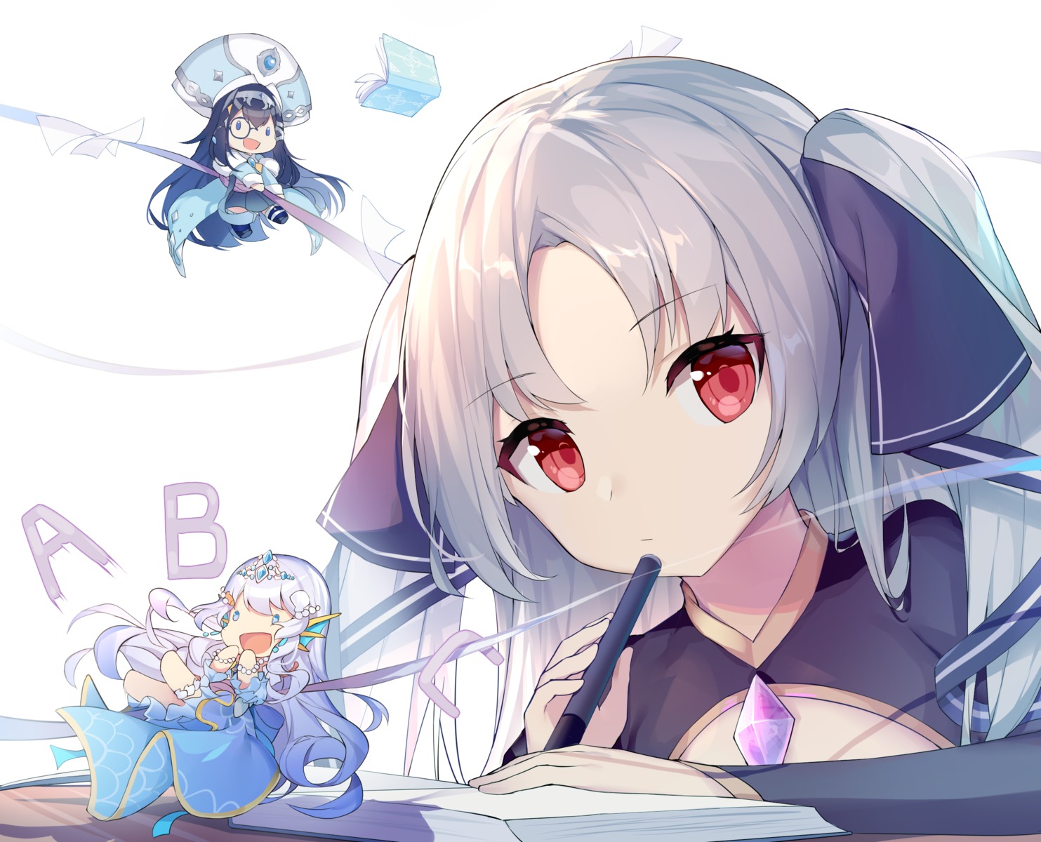 artia chibi doris_(hololive) garter hololive hololive_china megane rosalyn wawazi