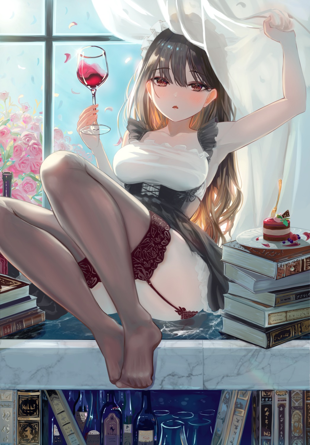 feet ito_lab skirt_lift stockings thighhighs