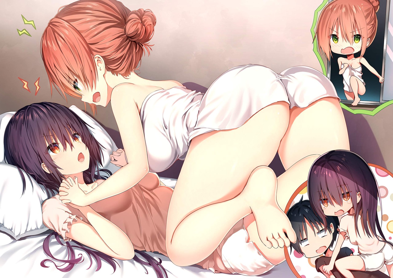 chibi feet imouto_wa_psychopath naked sune_(mugendai) towel yuri