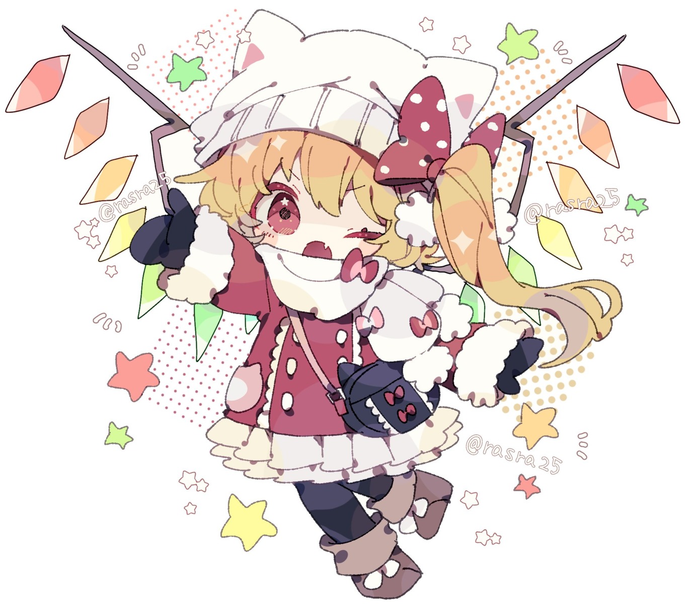 chibi dress flandre_scarlet niko_rashika touhou wings