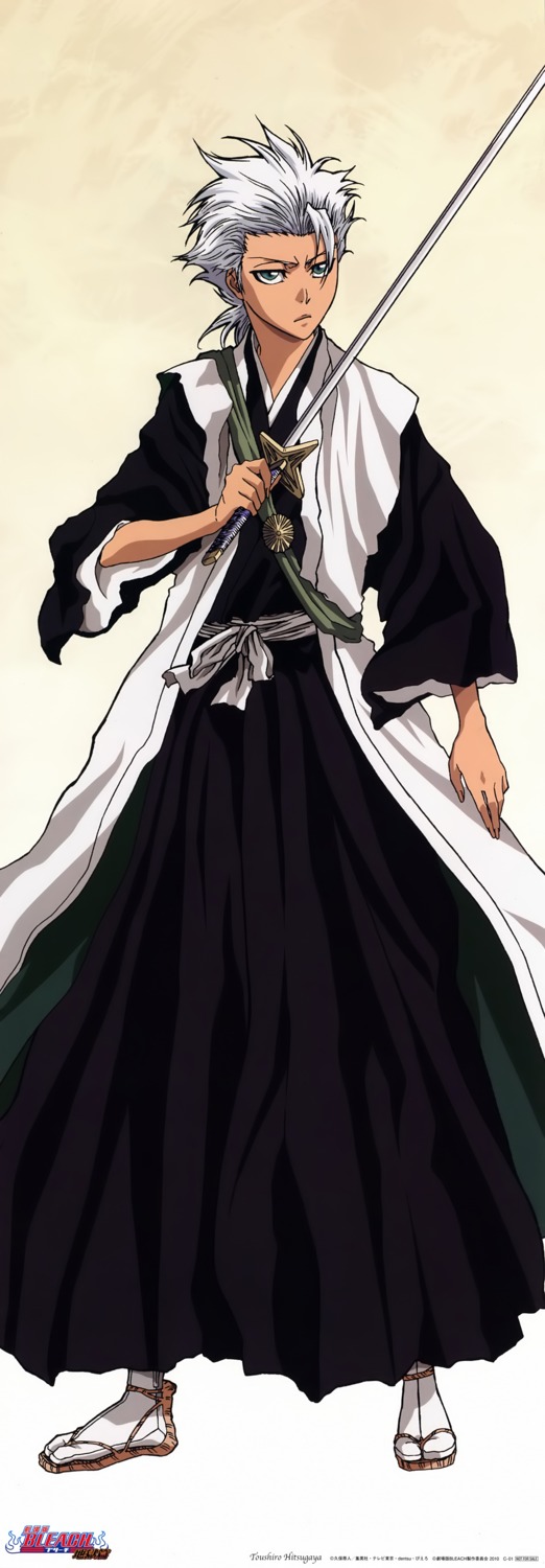 bleach hitsugaya_toushirou male stick_poster sword