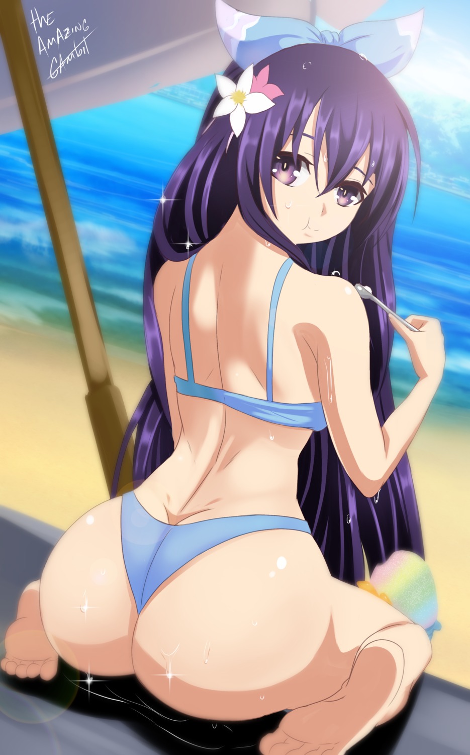 ass bikini date_a_live feet swimsuits tagme thong wet yatogami_tooka