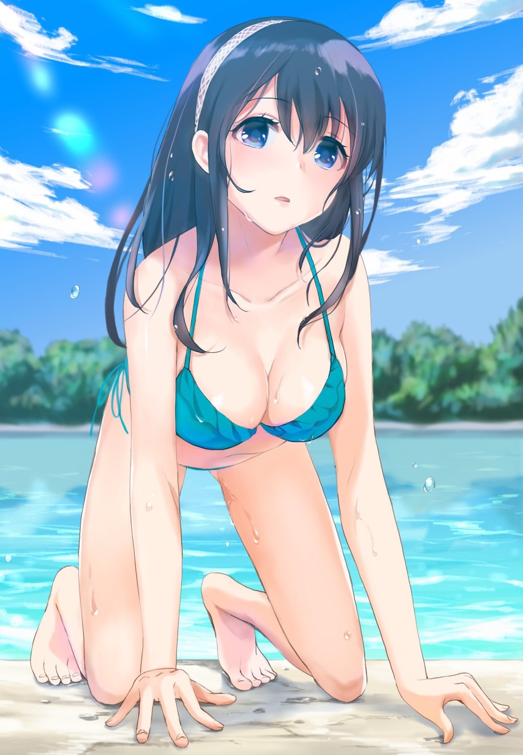 bikini cleavage kuramoto sagisawa_fumika swimsuits the_idolm@ster the_idolm@ster_cinderella_girls wet