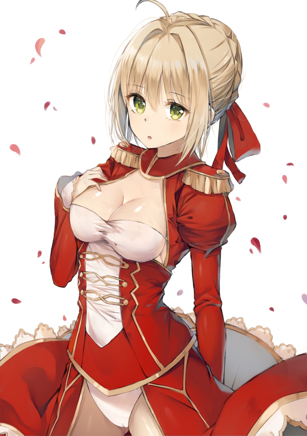 cameltoe cleavage dress fate/extra fate/grand_order fate/stay_night pantsu rikoma saber_extra