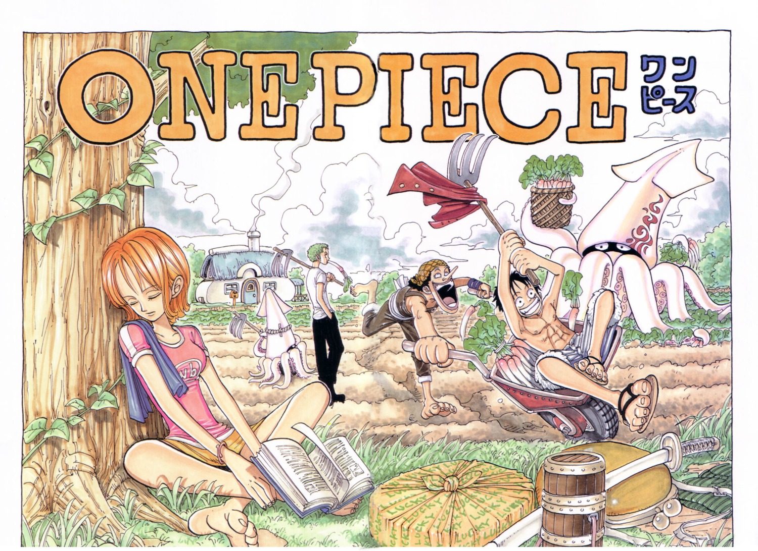 monkey_d_luffy nami oda_eiichirou one_piece roronoa_zoro usopp