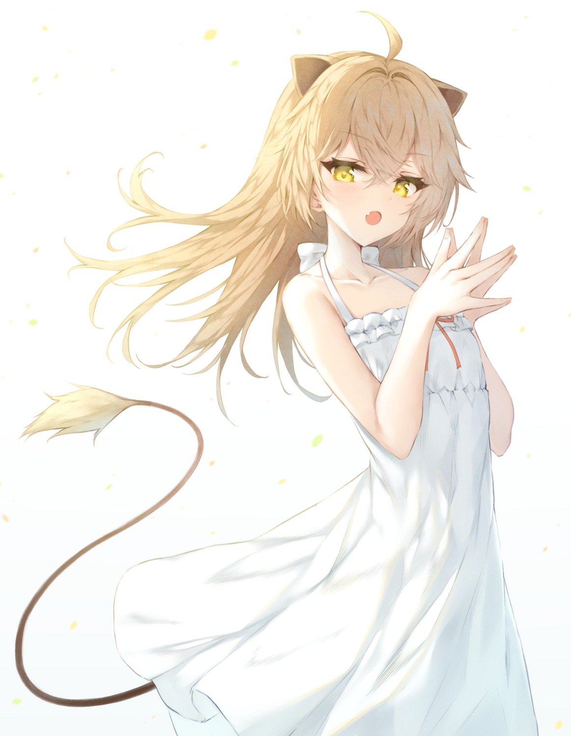 animal_ears dress ijac_ray indie_virtual_youtuber rurudo_lion tagme tail