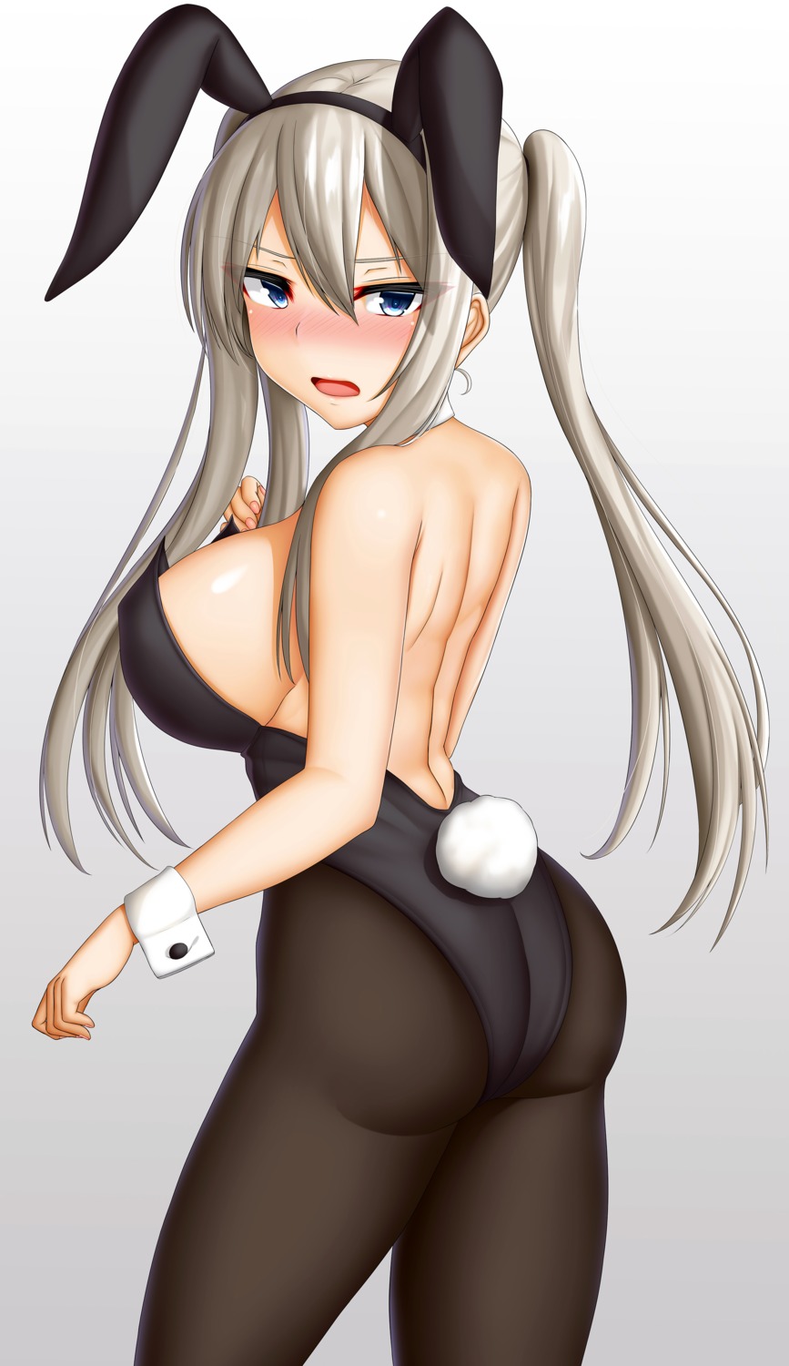 abukobato animal_ears ass bunny_ears bunny_girl graf_zeppelin_(kancolle) kantai_collection pantyhose tail