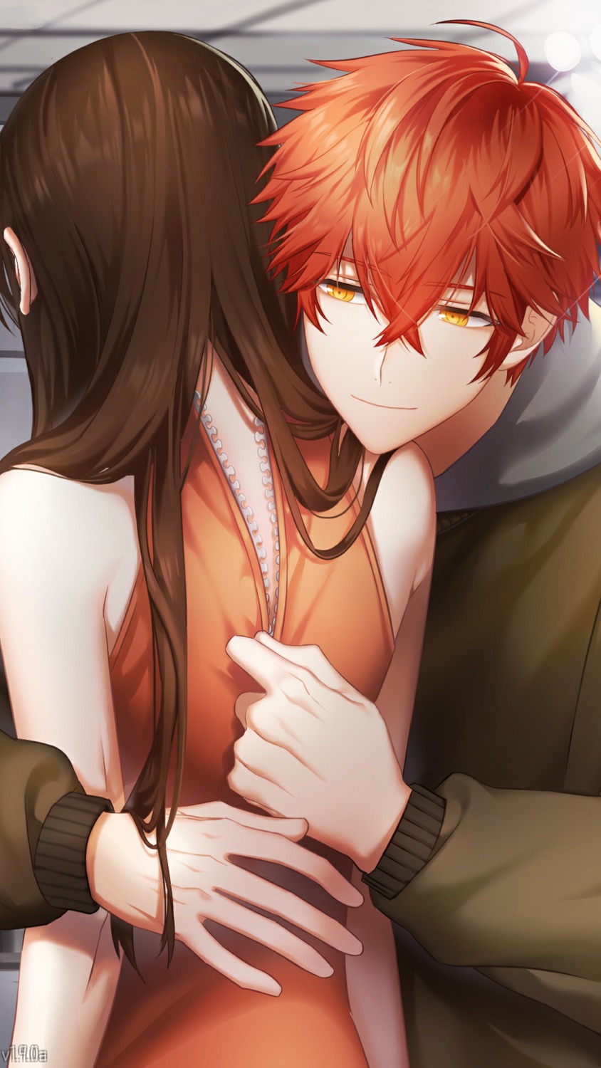 707_(character) dress game_cg mystic_messenger protagonist_(mystic_messenger) tagme undressing