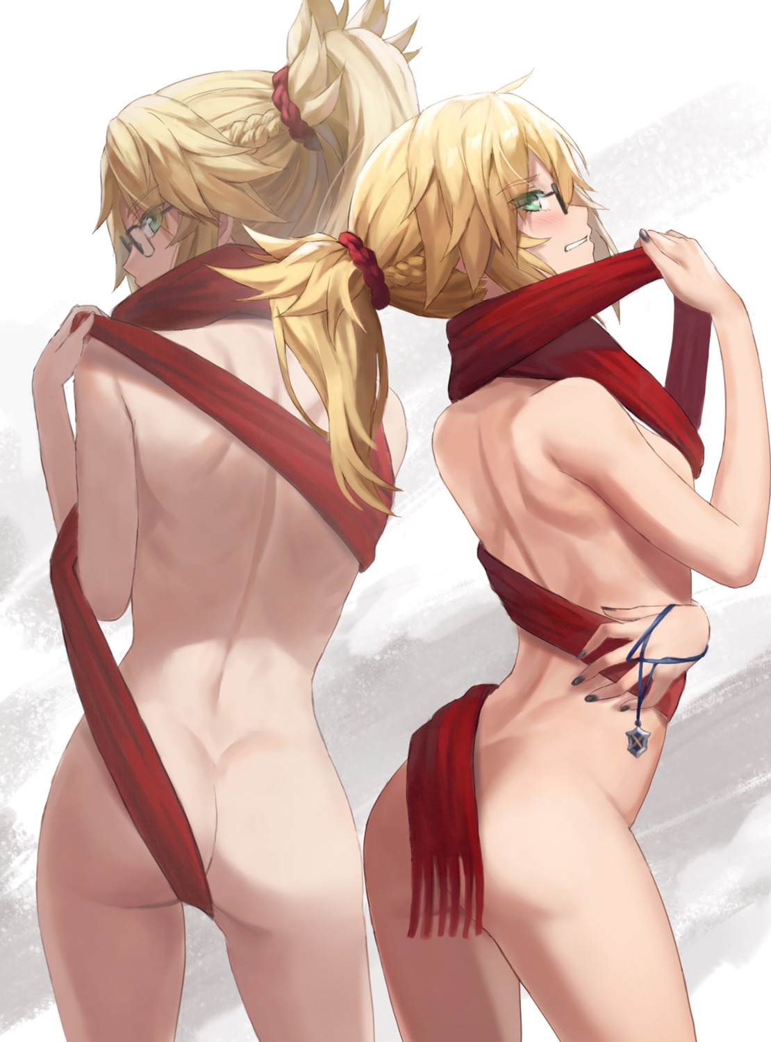 ass fate/apocrypha fate/stay_night megane mordred_(fate) naked tonee