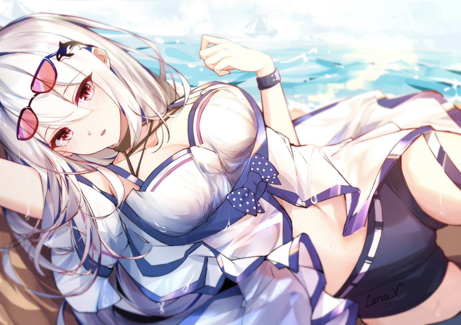 arknights cleavage leria_v megane skadi_(arknights)