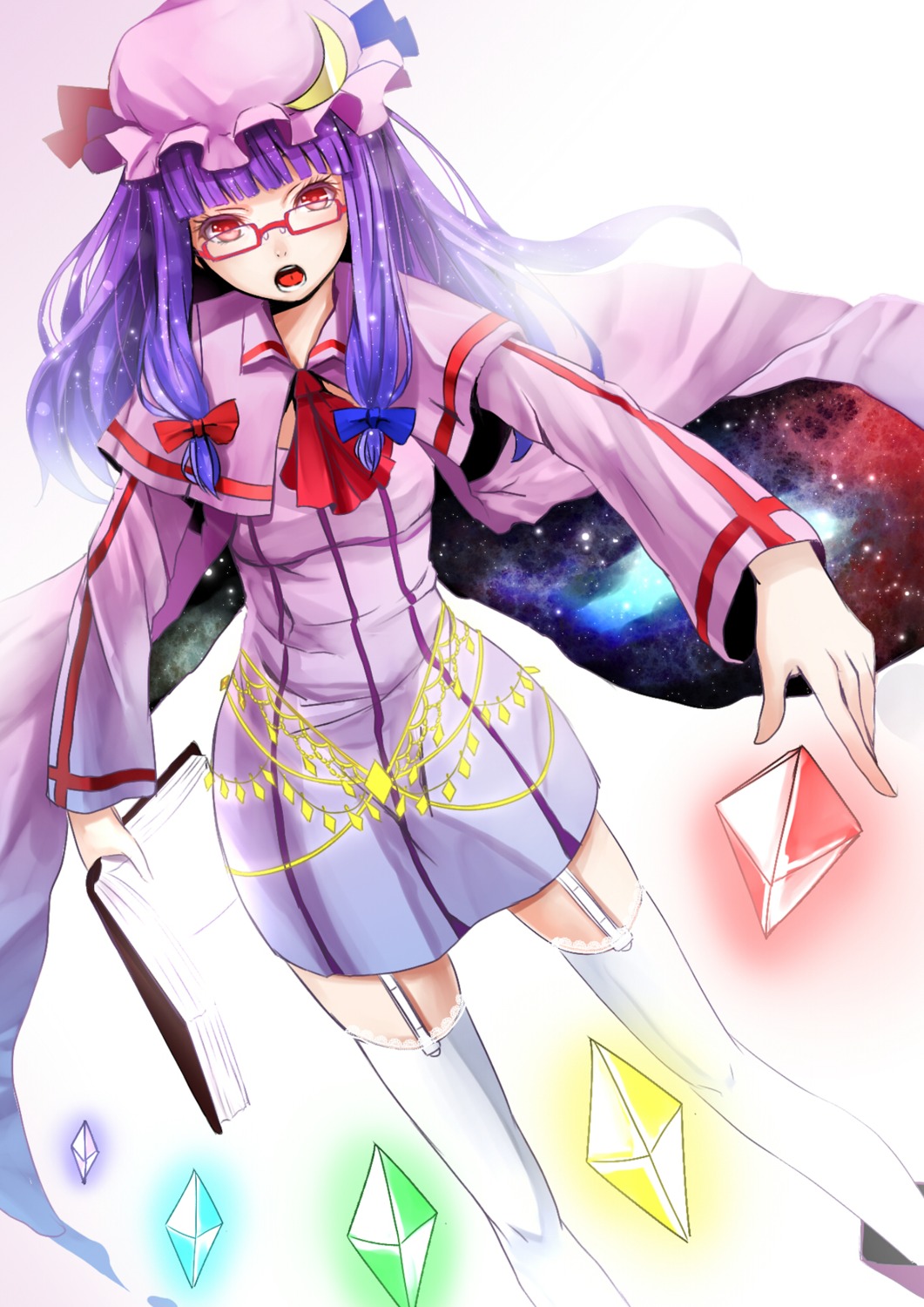 megane patchouli_knowledge reio_reio stockings thighhighs touhou