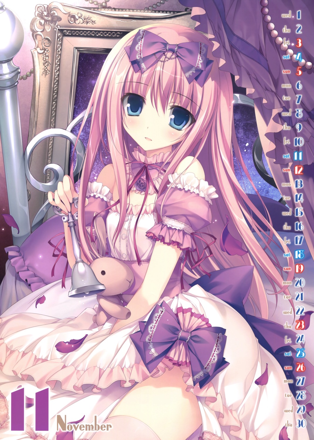 calendar dress karory no_bra thighhighs