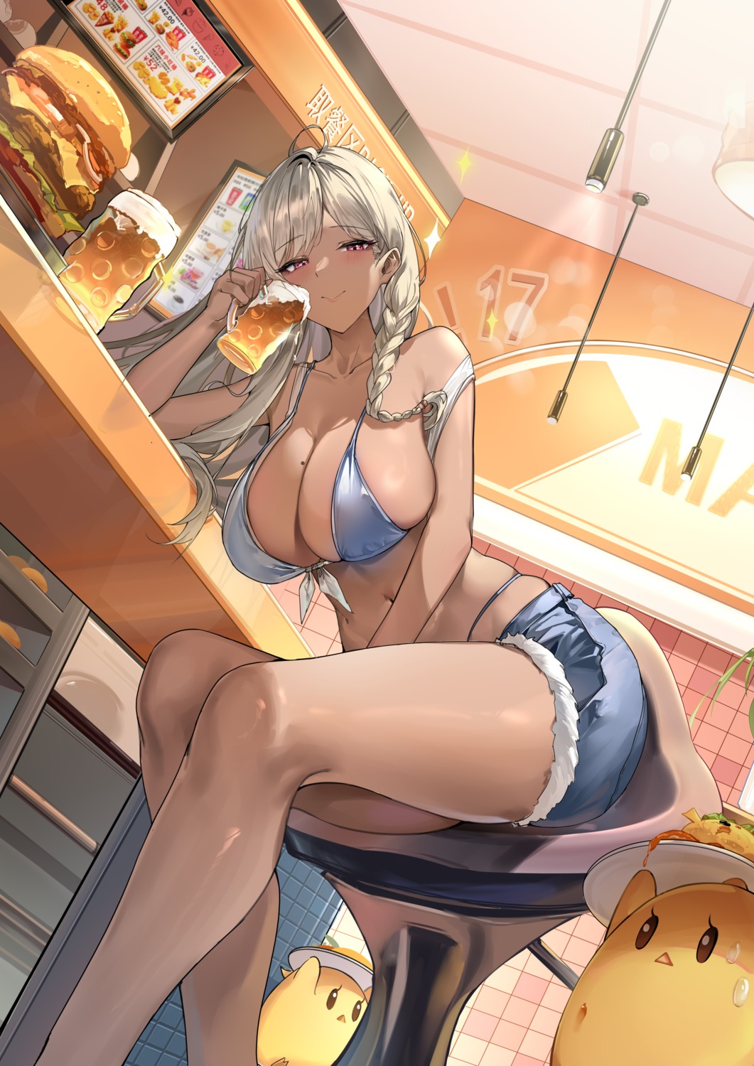 atelier atelier_yumia azur_lane bikini crossover manjuu_(azur_lane) nina_friede sijinni swimsuits