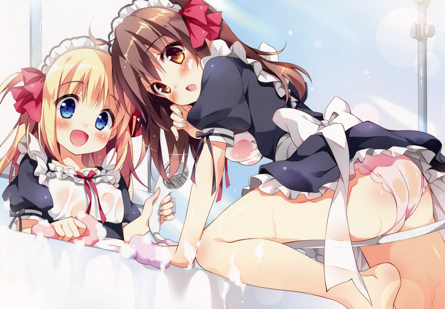 ass cocoa_(pan) maid pan pan_no_mimi pantsu see_through ten_(pan) wet_clothes