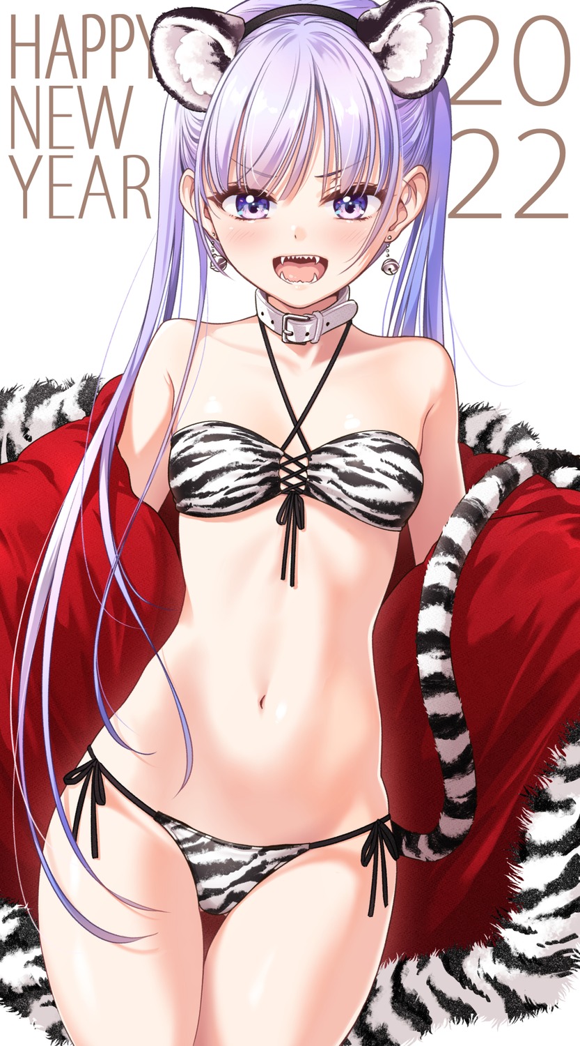 animal_ears bikini new_game! open_shirt suzukaze_aoba swimsuits tail tokunou_shoutarou