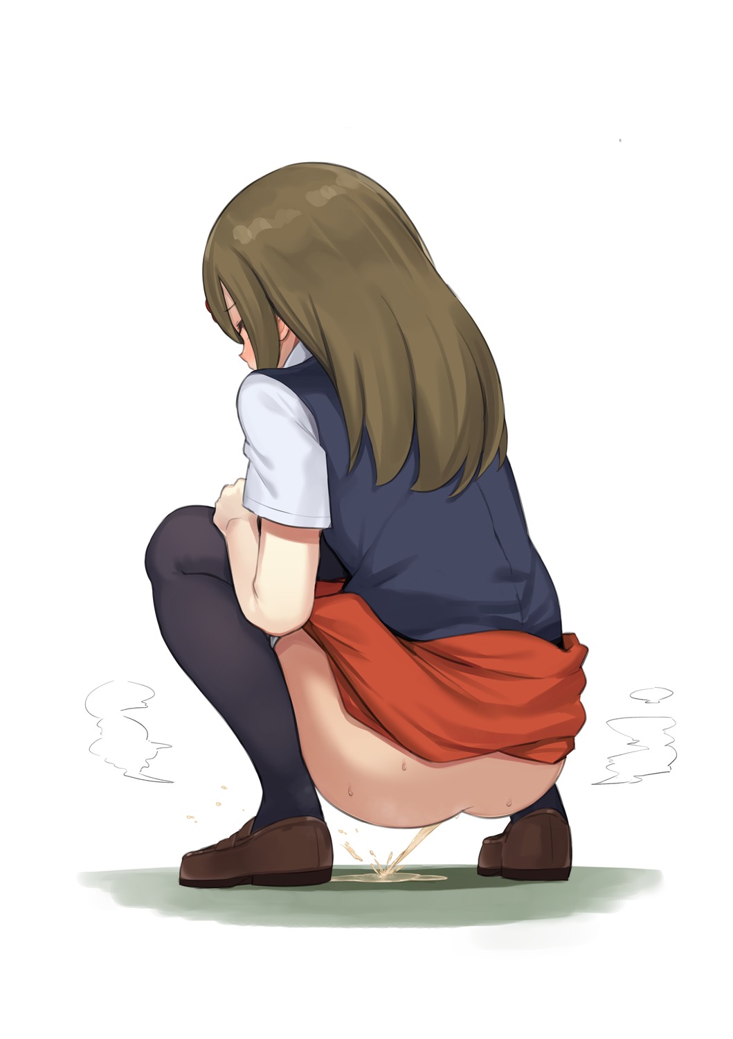 ass metaring pantsu panty_pull pantyhose pee seifuku skirt_lift