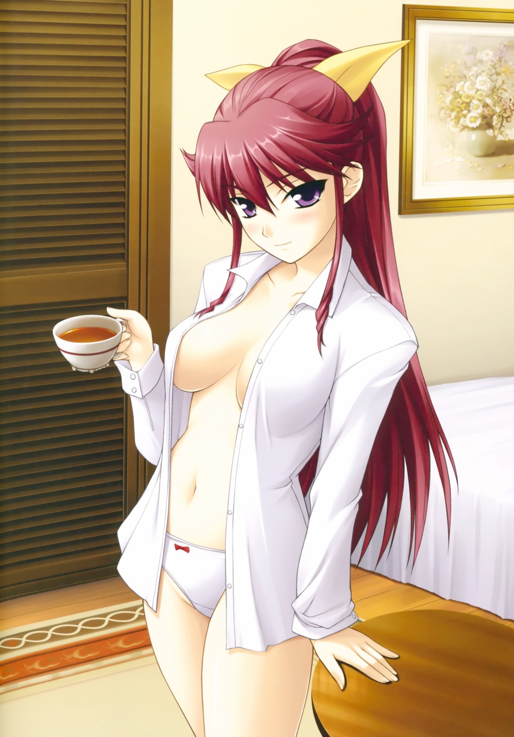 cleavage dress_shirt kimi_ga_aruji_de_shitsuji_ga_ore_de minato_soft no_bra open_shirt pantsu shironeko_sanbou venice