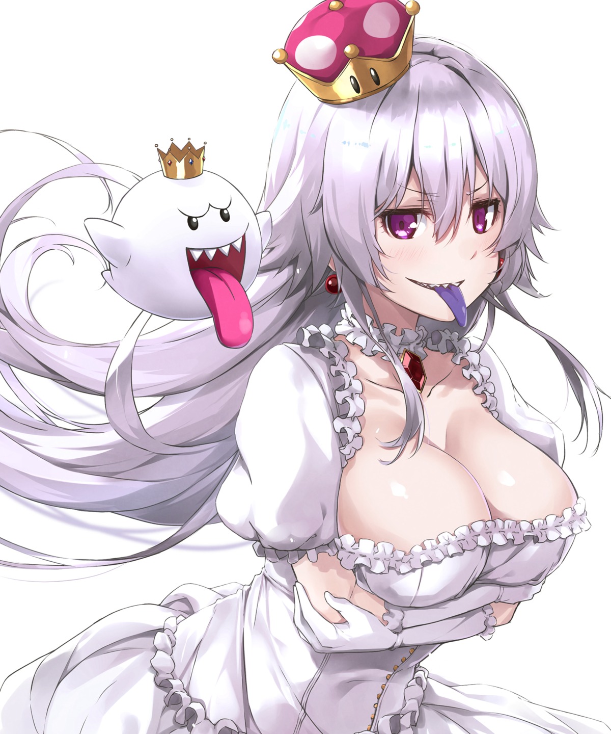 breast_hold cleavage dress nanaku_teiru new_super_mario_bros._u_deluxe princess_king_boo