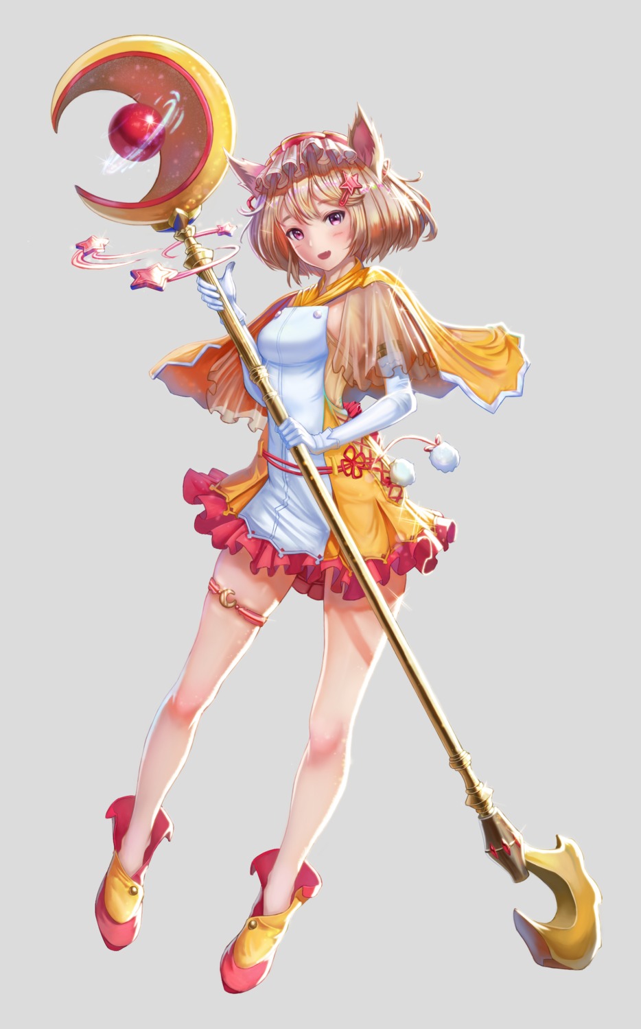 animal_ears dori_(9720xyz) dress garter see_through weapon