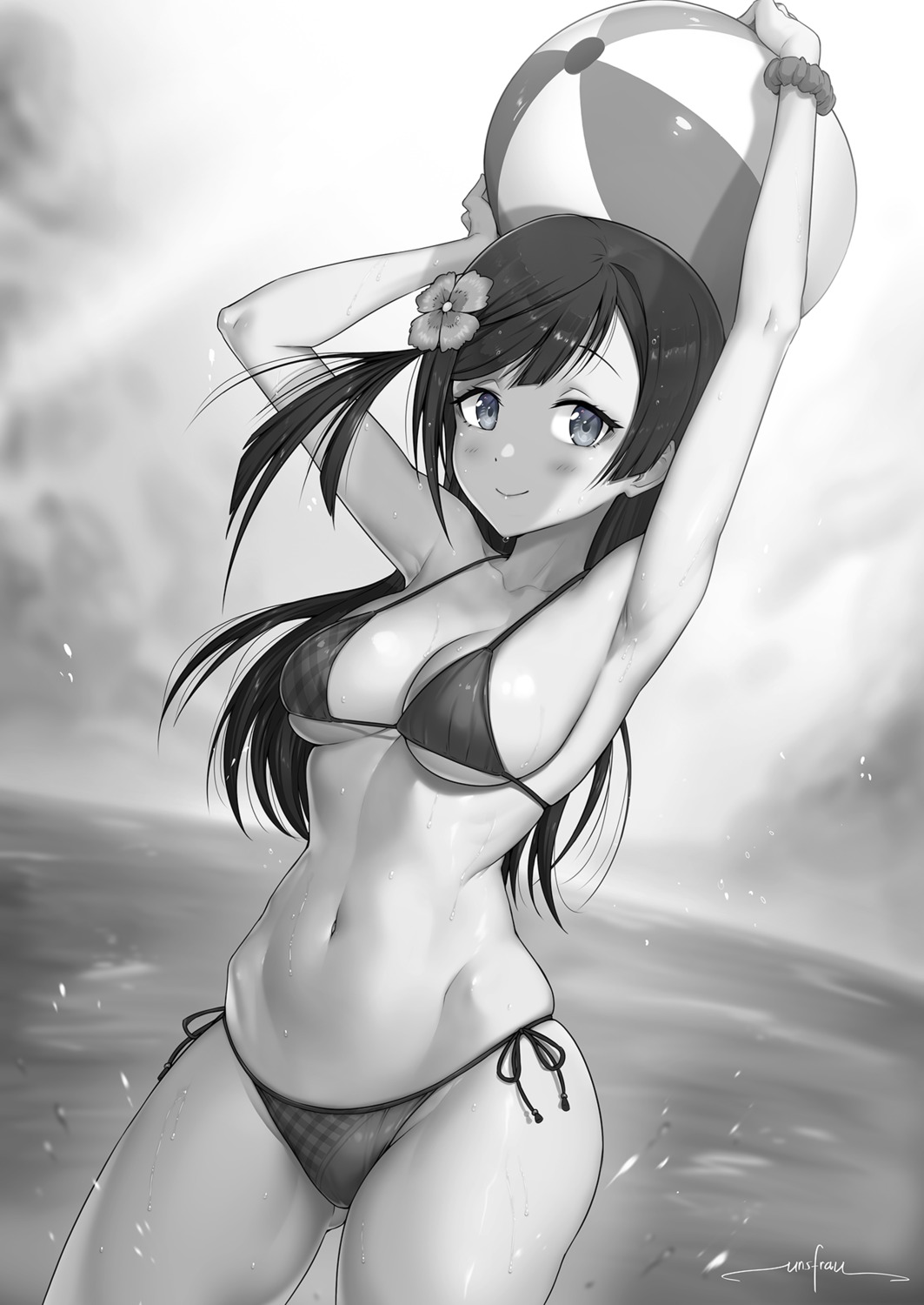 bikini love_live!_nijigasaki_high_school_idol_club monochrome photoshop swimsuits unsfrau yuuki_setsuna