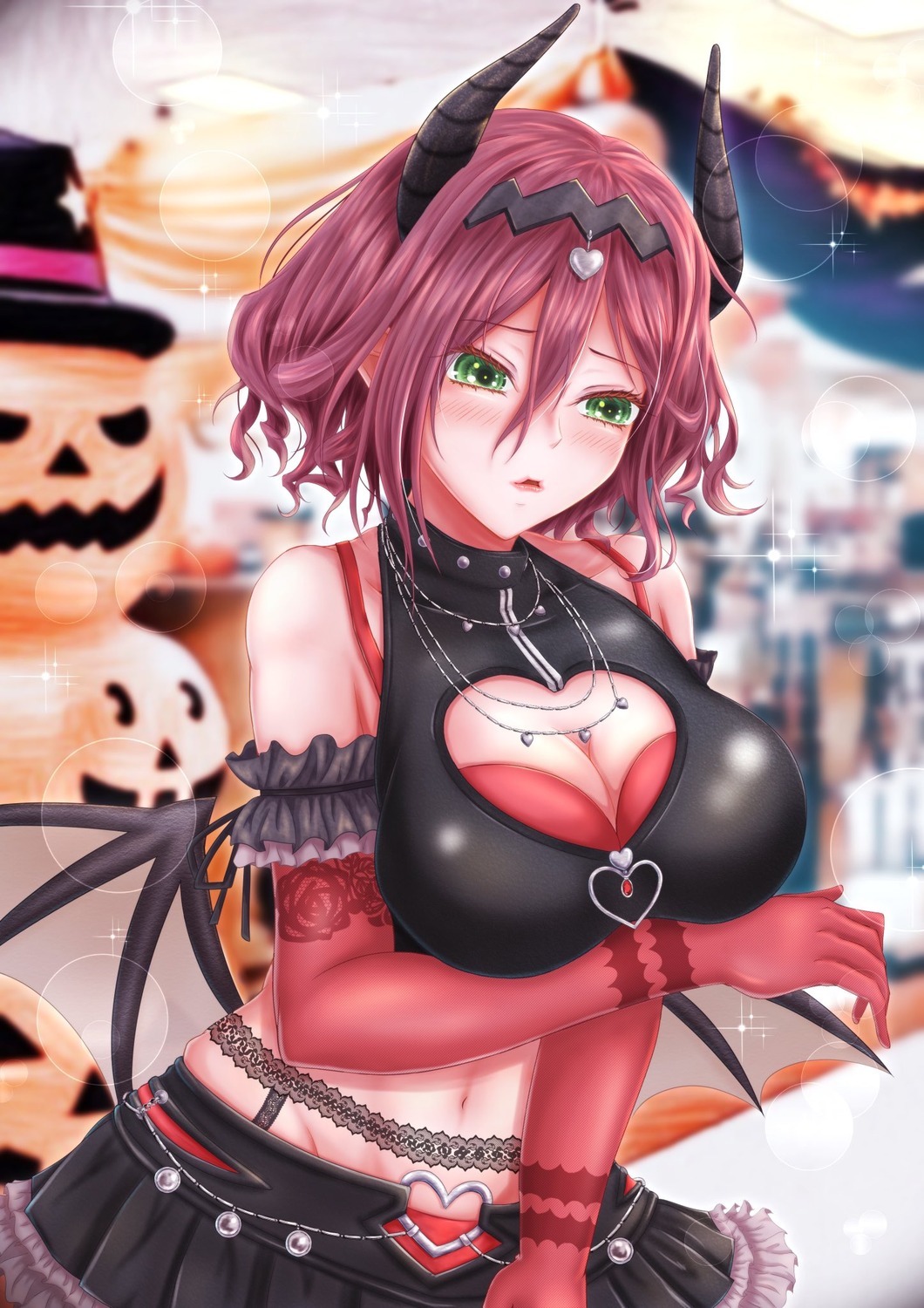 assault_lily cleavage devil halloween hatsukano_you horns wings yajiuma_no_jesse