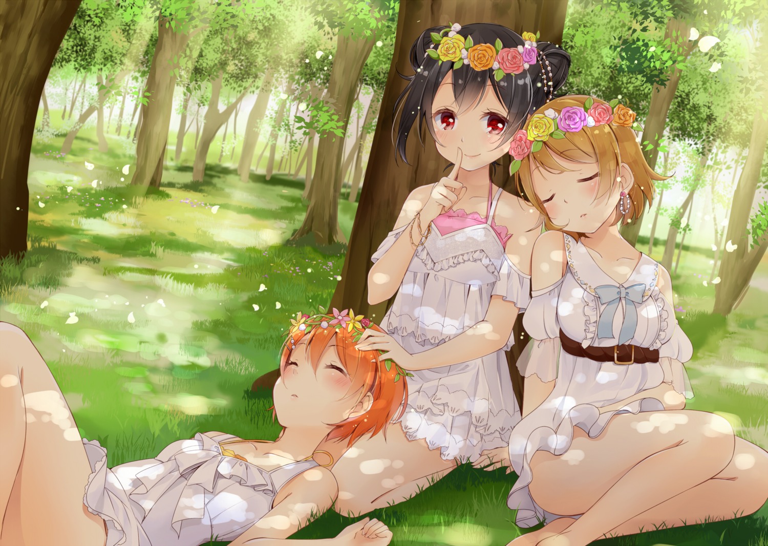 dress hoshizora_rin koizumi_hanayo love_live! natsu_(natume0504) yazawa_nico