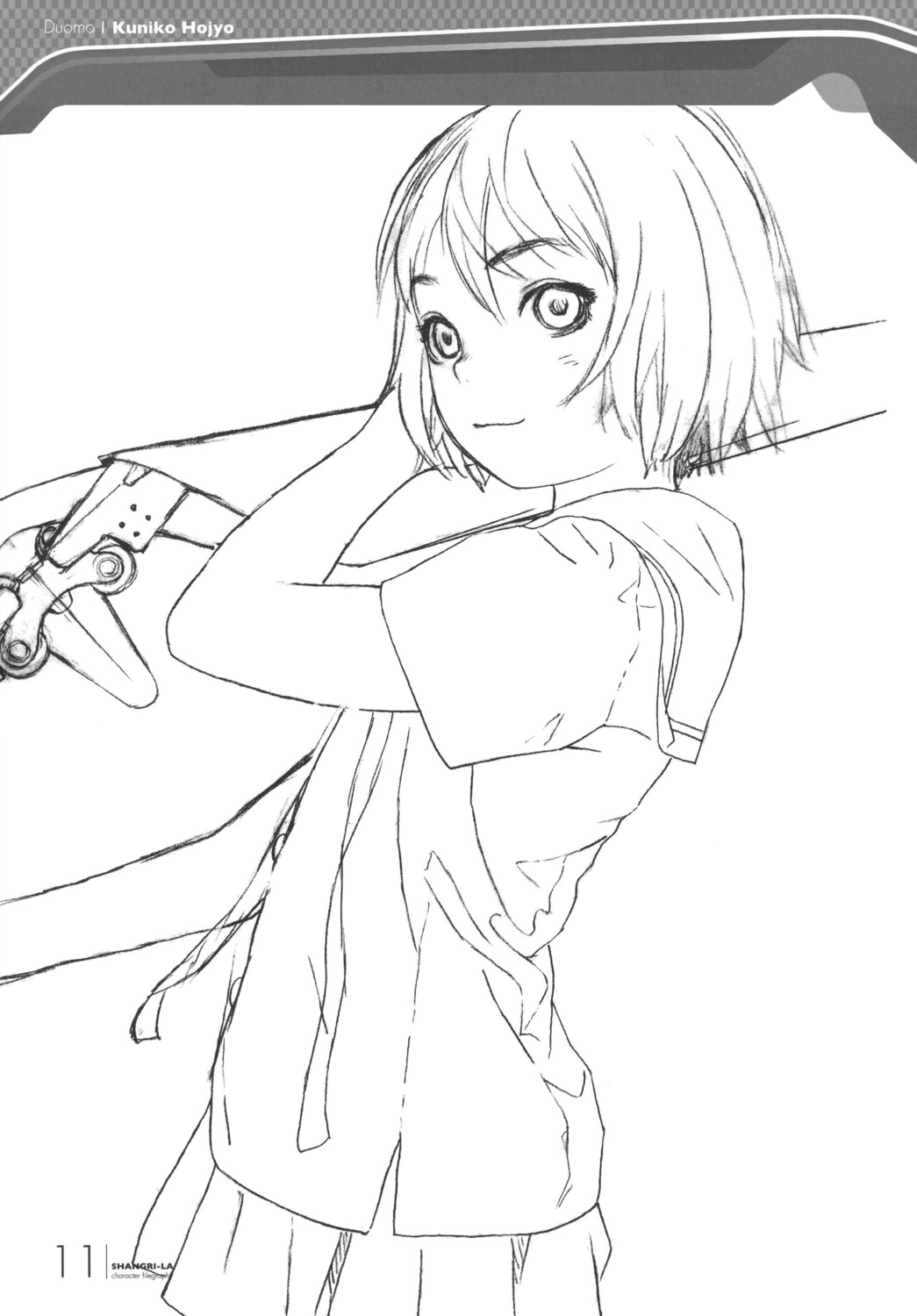 houjou_kuniko monochrome range_murata seifuku shangri-la sketch