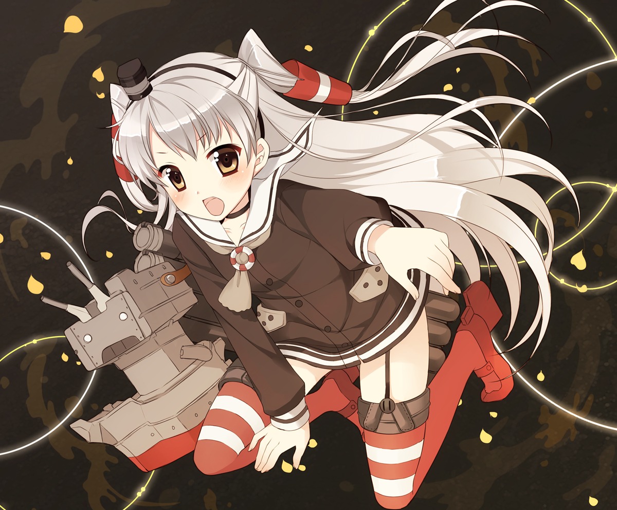 amatsukaze_(kancolle) ayamishiro kantai_collection rensouhou-chan stockings thighhighs