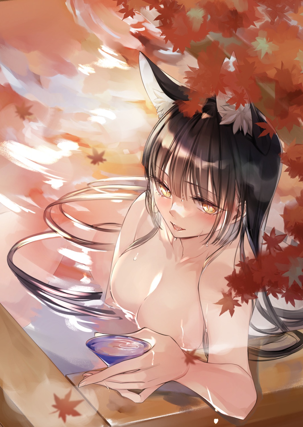 animal_ears onsen topless wet yukibuster