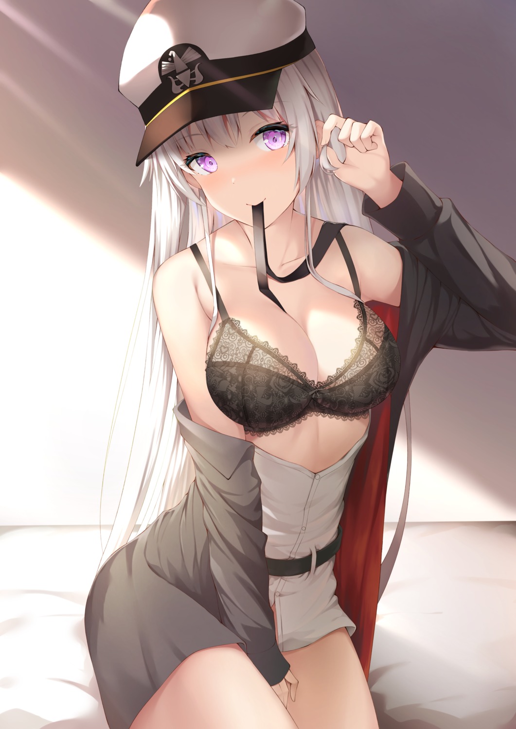 azur_lane bra enterprise_(azur_lane) open_shirt tatsumiya_kagari uniform