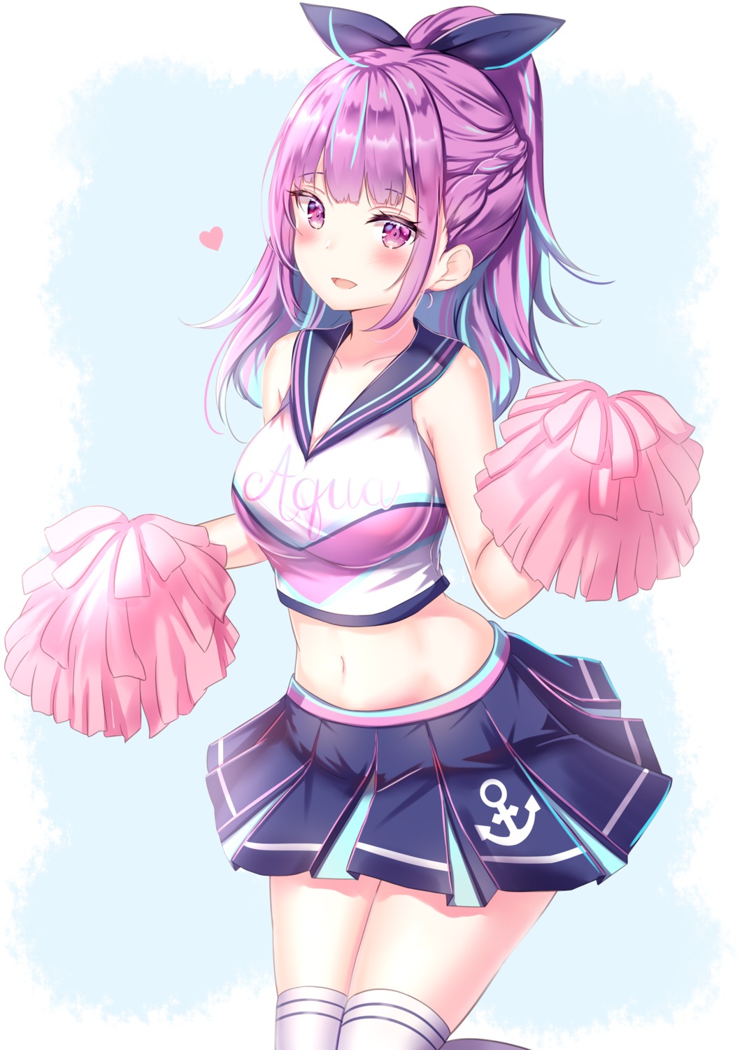 cheerleader hololive minato_aqua thighhighs yuano