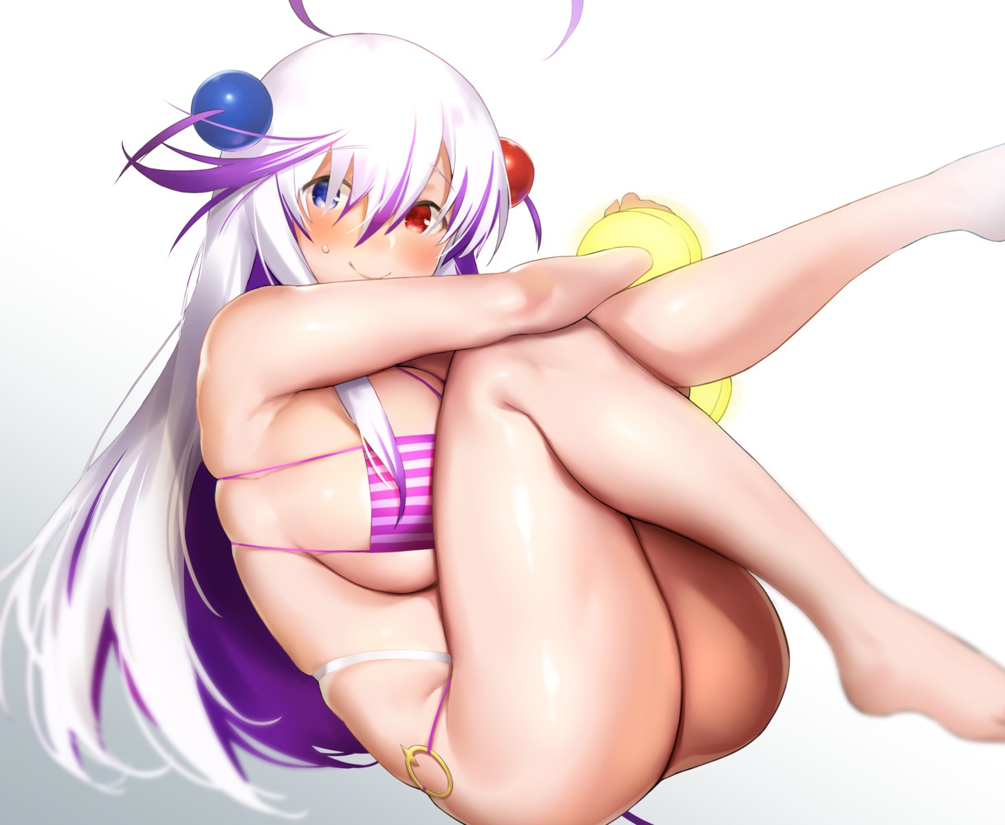 bikini bomber_girl heterochromia nekoshoko puzzle swimsuits thong underboob