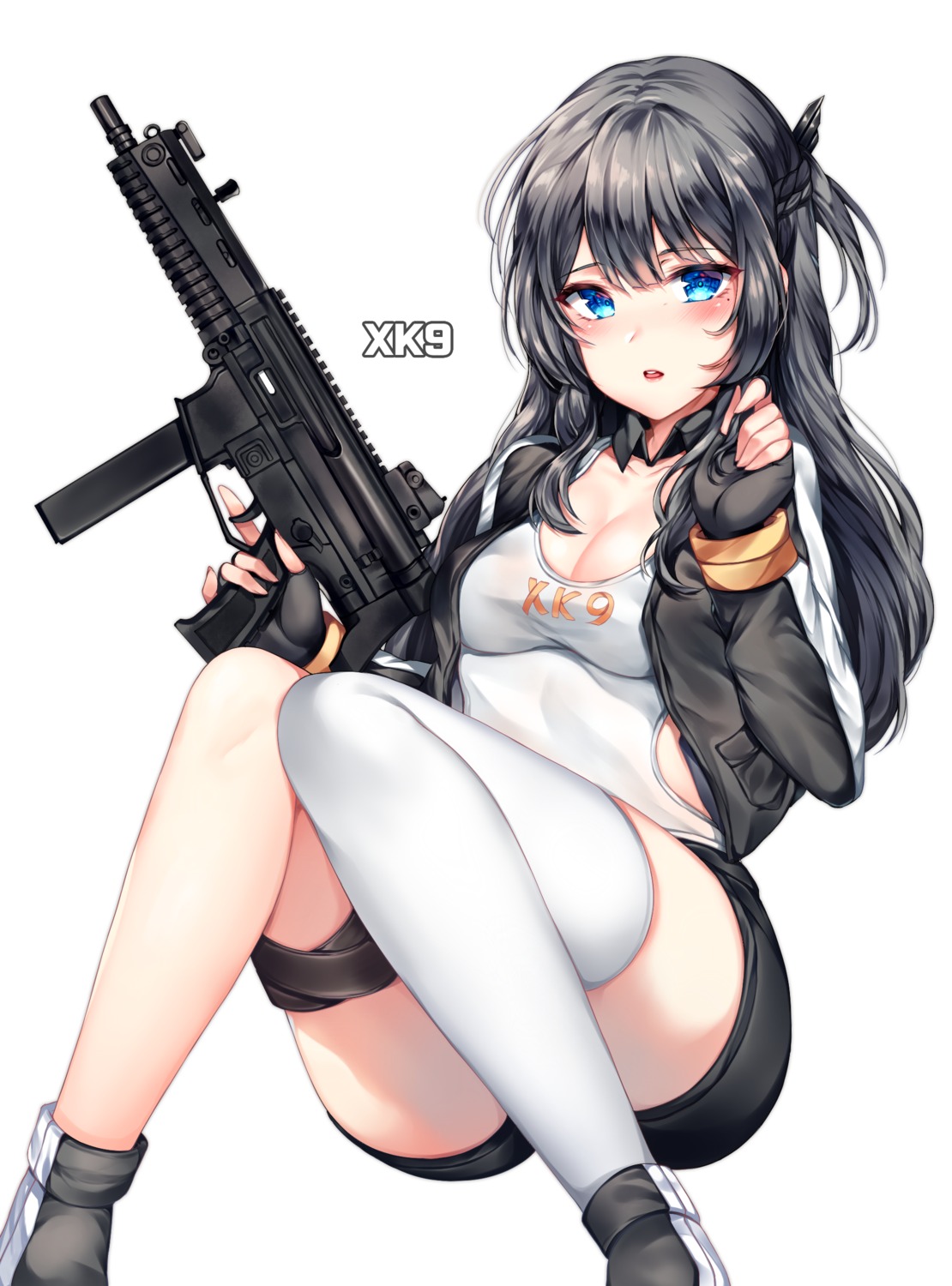 cleavage gun thighhighs zerocat