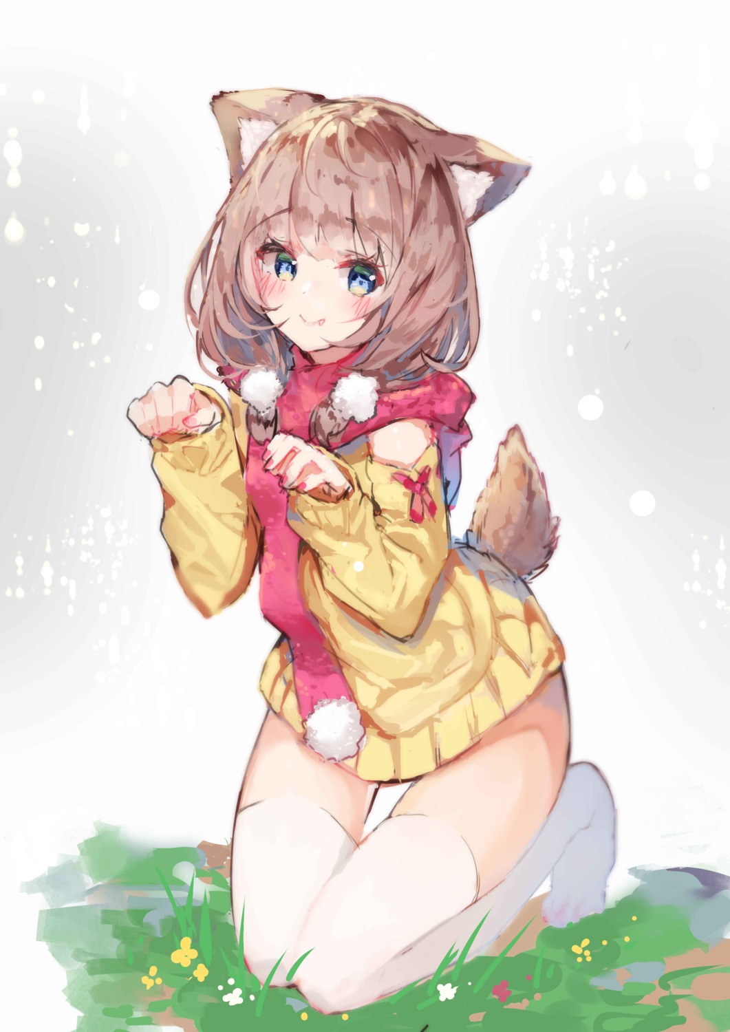 animal_ears makiss012_ak sweater tail thighhighs