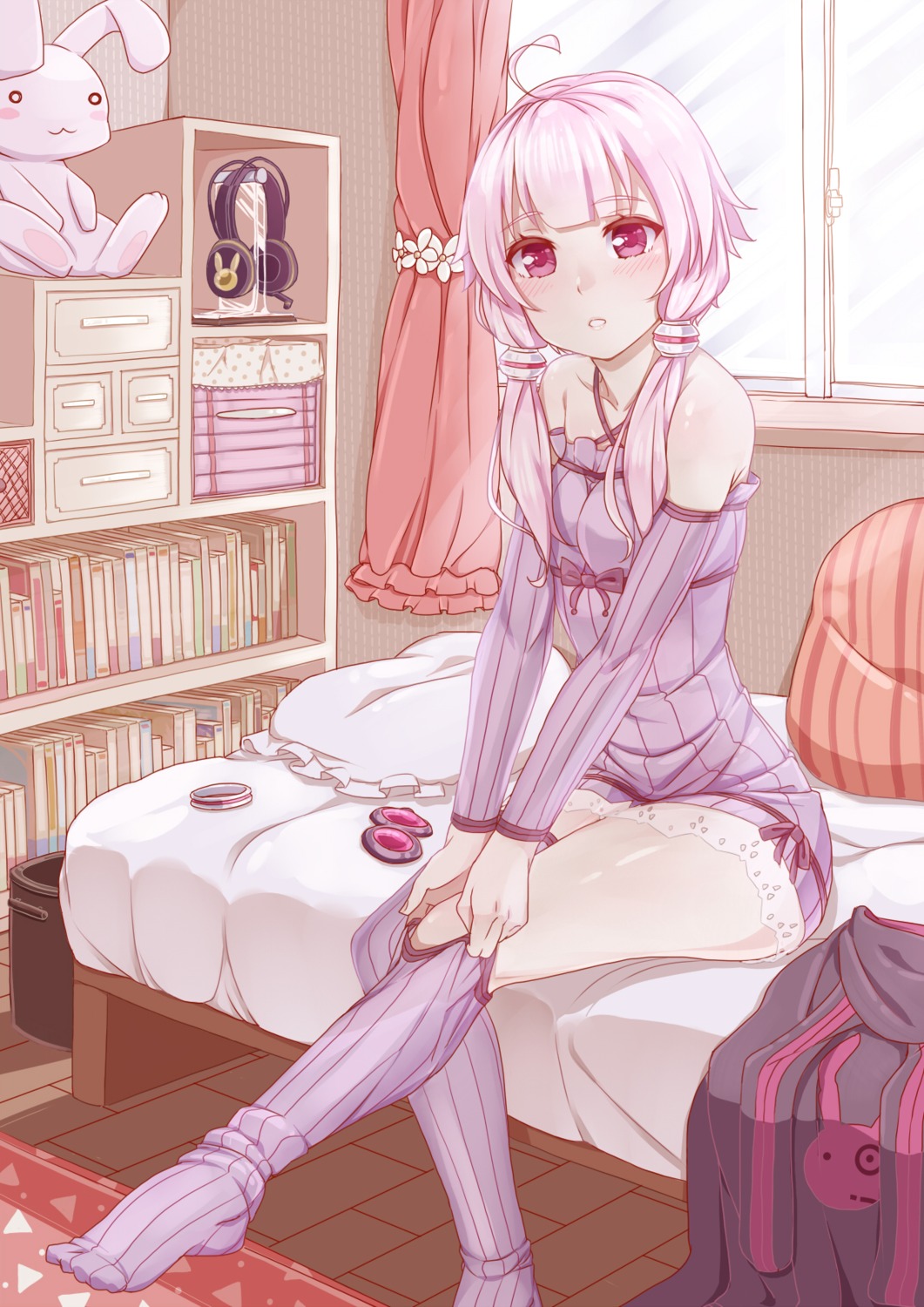 dress headphones thighhighs vocaloid yuirimop yuzuki_yukari