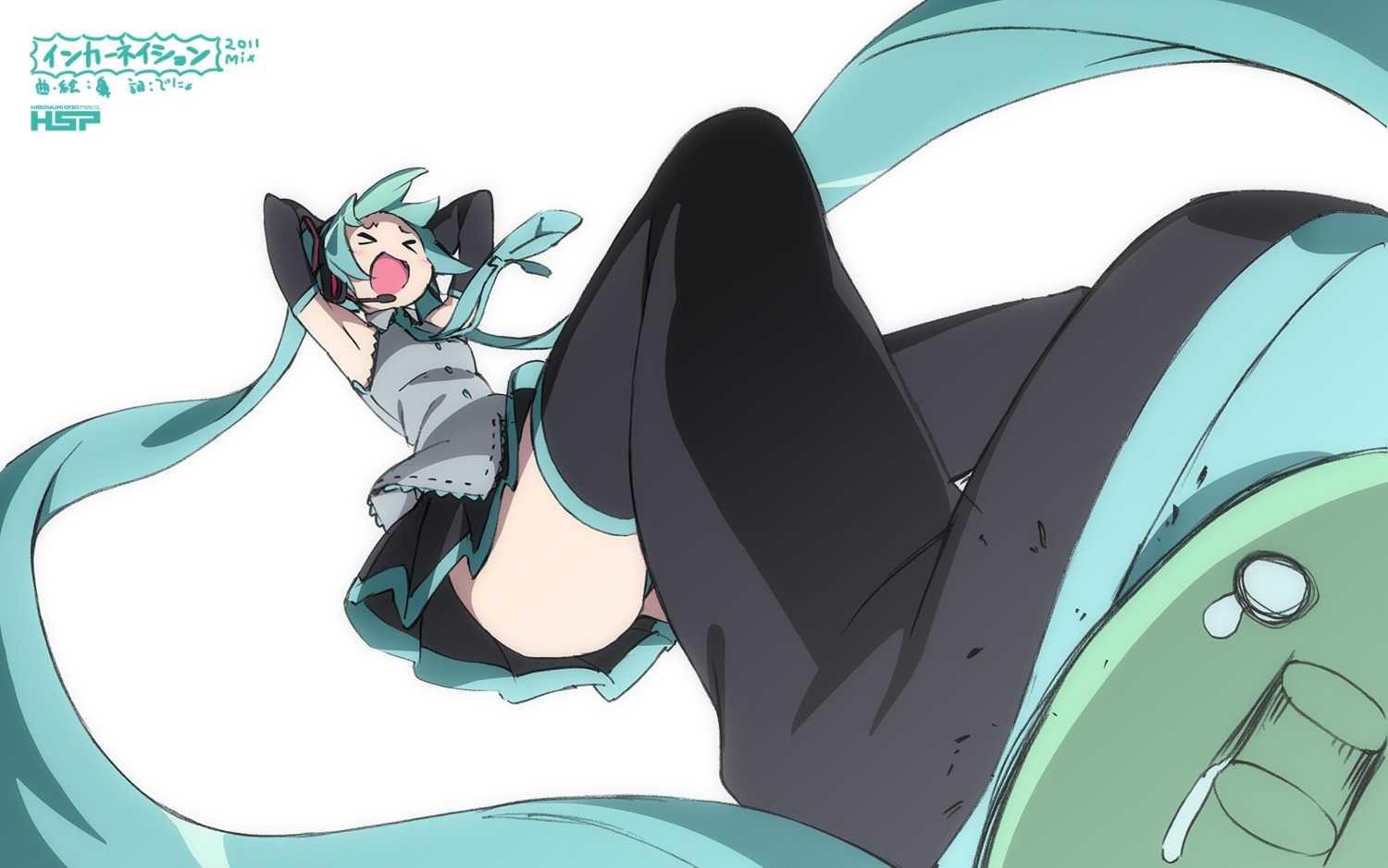 hatsune_miku kanzaki_hiro pantsu thighhighs vocaloid wallpaper