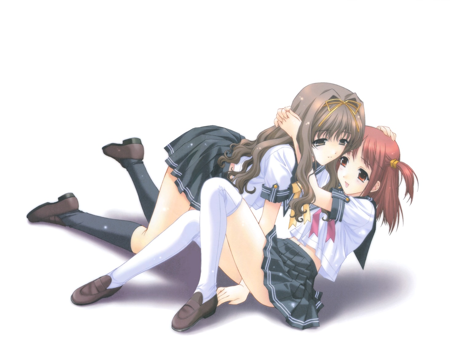 kimizuka_aoi seifuku thighhighs yuri